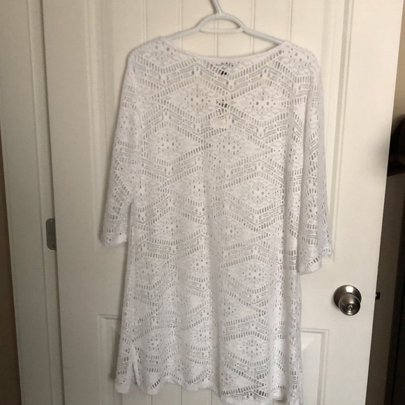 NWT:  White Lace Beach Cover Up - Picture 2 of 4